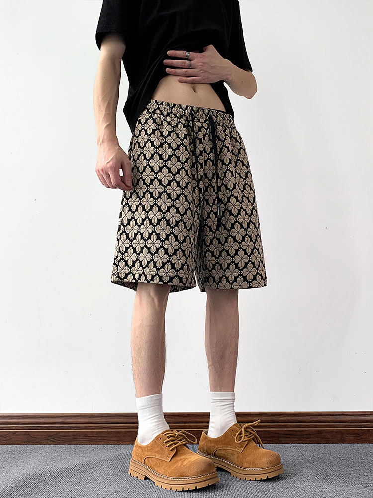 Herren Shorts Mit Hahnentrittmuster Vintage Stil Locker_voghion.com