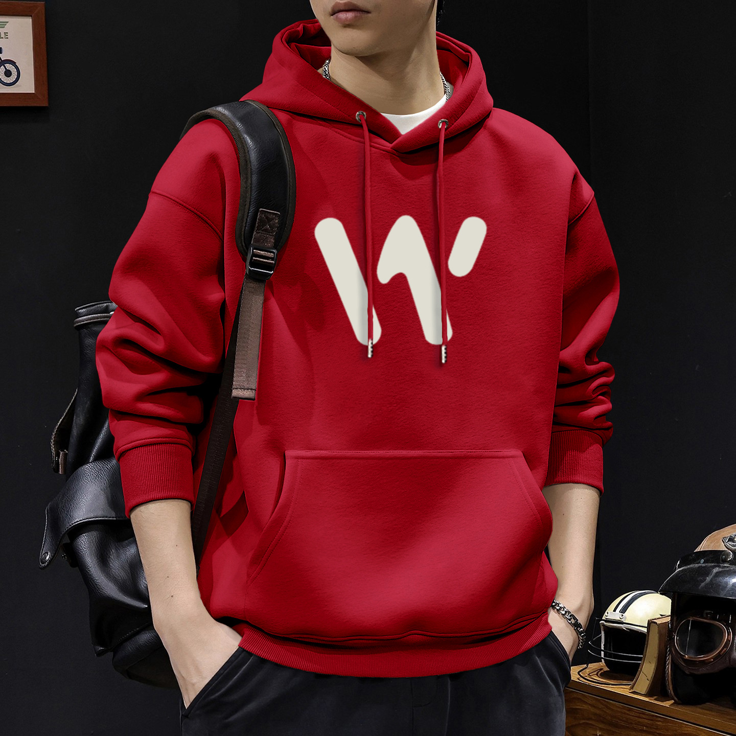 América pesada sudadera encapuchada hombre otoño invierno acolchado marca de moda retro suelta chaqueta superior adolescente