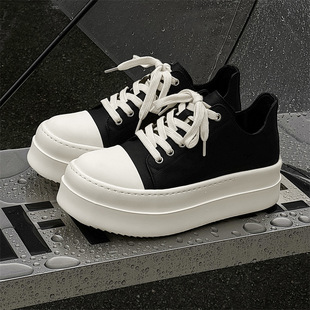Men's Shoes 2024 New Inner Height Increasing Board Shoes Casual All-match Trendy Shoes Big Head Canvas Shoes 18454-J