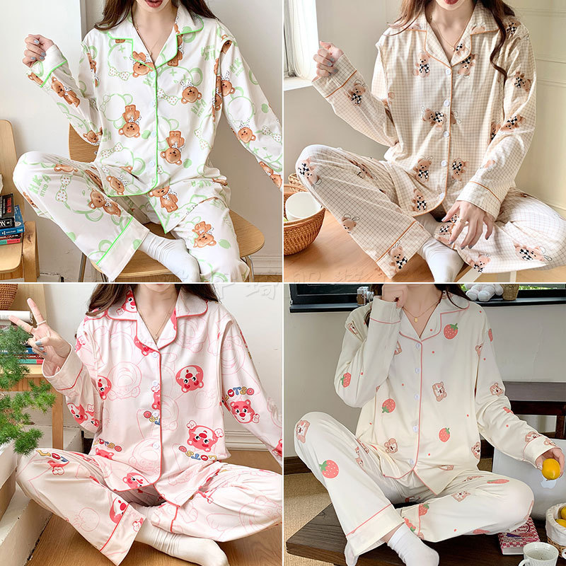 Foreign trade special month clothing cardigan cotton maternal nursing pajamas spring and autumn days to give birth nursing clothes plus size suit