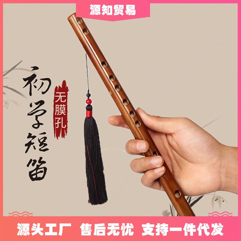 迷你短笛无膜孔横笛学生入门竹笛初学者儿童成人乐器女随身笛霜