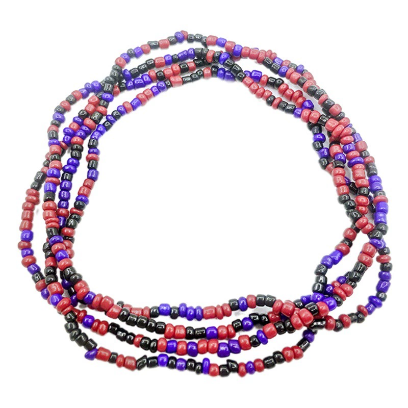 Поясная цепочка простая модная цепочка ручной работы из бисера Красочные рисовые бусины эластичная поясная цепочка женские европейские и американские трансграничные украшения для талии