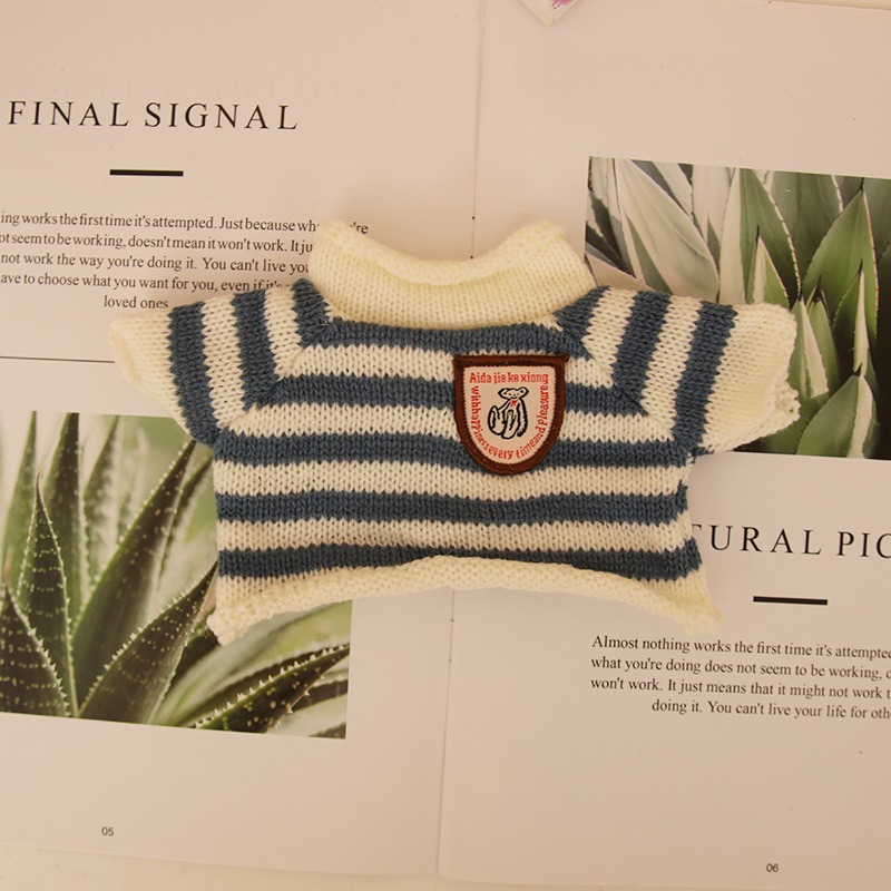 Suéter de muñeca de peluche oso de peluche con dientes perdidos ropa de muñeca máquina de agarre para mascotas accesorios de muñeca suéter camiseta al por mayor