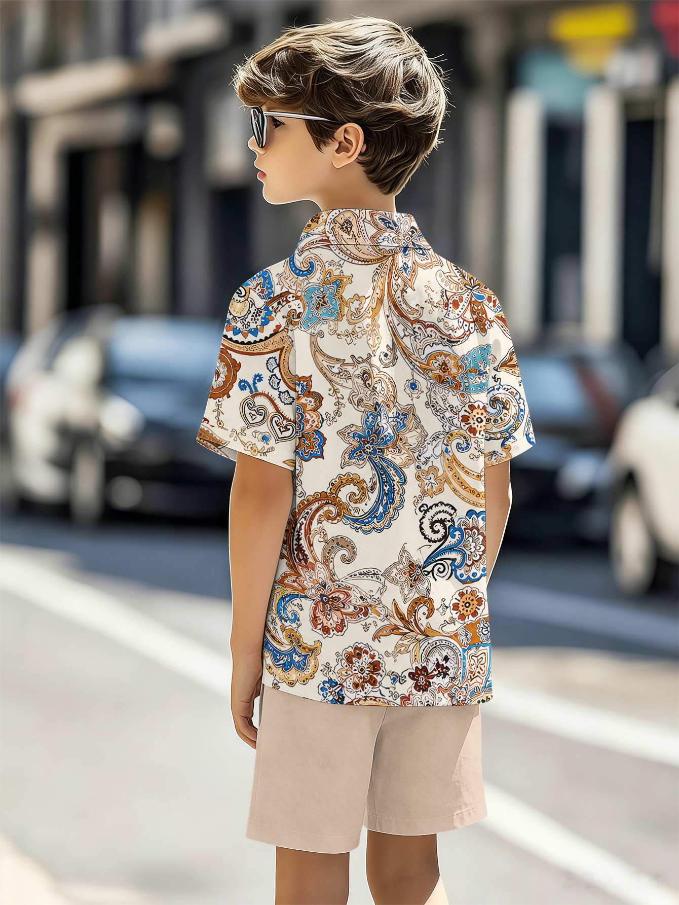 Sommer Set Mit Hemd Und Shorts Für Jungen Mit Totem-muster_voghion.com