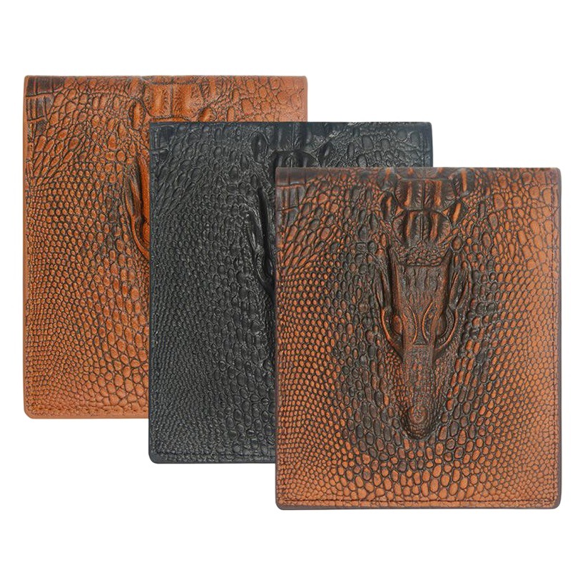 Nueva moda clásico patrón de cocodrilo cartera corta de los hombres billetera barata cartera en stock al por mayor entrega de una sola pieza