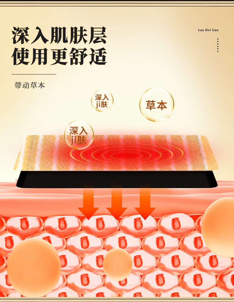 Feng Shi Old Black Herbal Plaster Patches Traditional Topical Body Care 5 Patches Per Box quality and texture