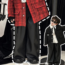 男童宝宝帅气韩版百搭皮裤2025秋冬新款裤子中小童宽松阔腿休闲裤