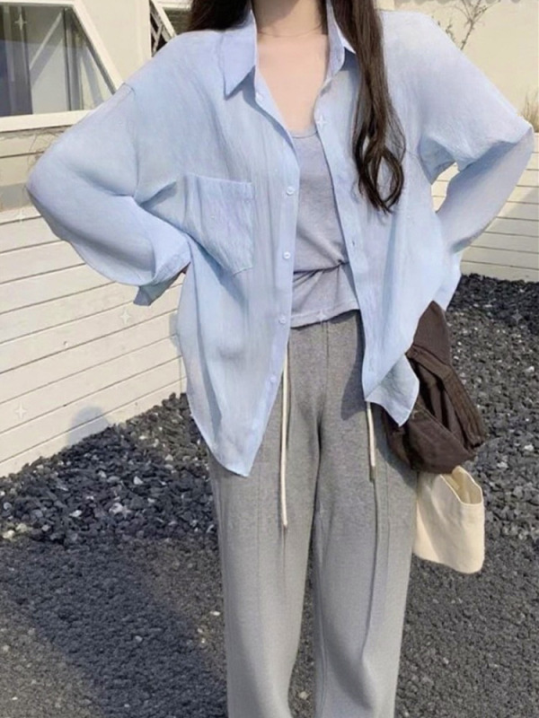 速干防晒衬衫女春夏秋中长款长袖衬衣高级感旅游出行叠穿上衣外套|undefined