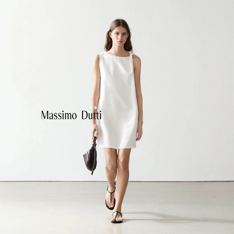 Summer New Style Masimo Duti2026 Women's Clothing Urban Commuting Style Solid Color Sleeveless Detailed Pleated Dress