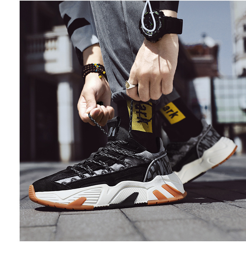 Scarpe sportive da uomo Scarpe da passeggio Scarpe in pelle Scarpe da ginnastica Tessuto Scarpe da ginnastica versatili leggere con assorbimento degli urti_voghion.com