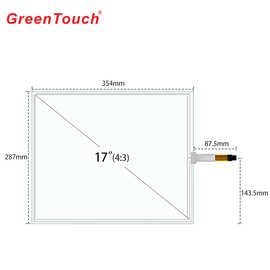 厂家现货四线电阻式触摸屏17寸配EETI USB控制卡电阻触摸屏整套