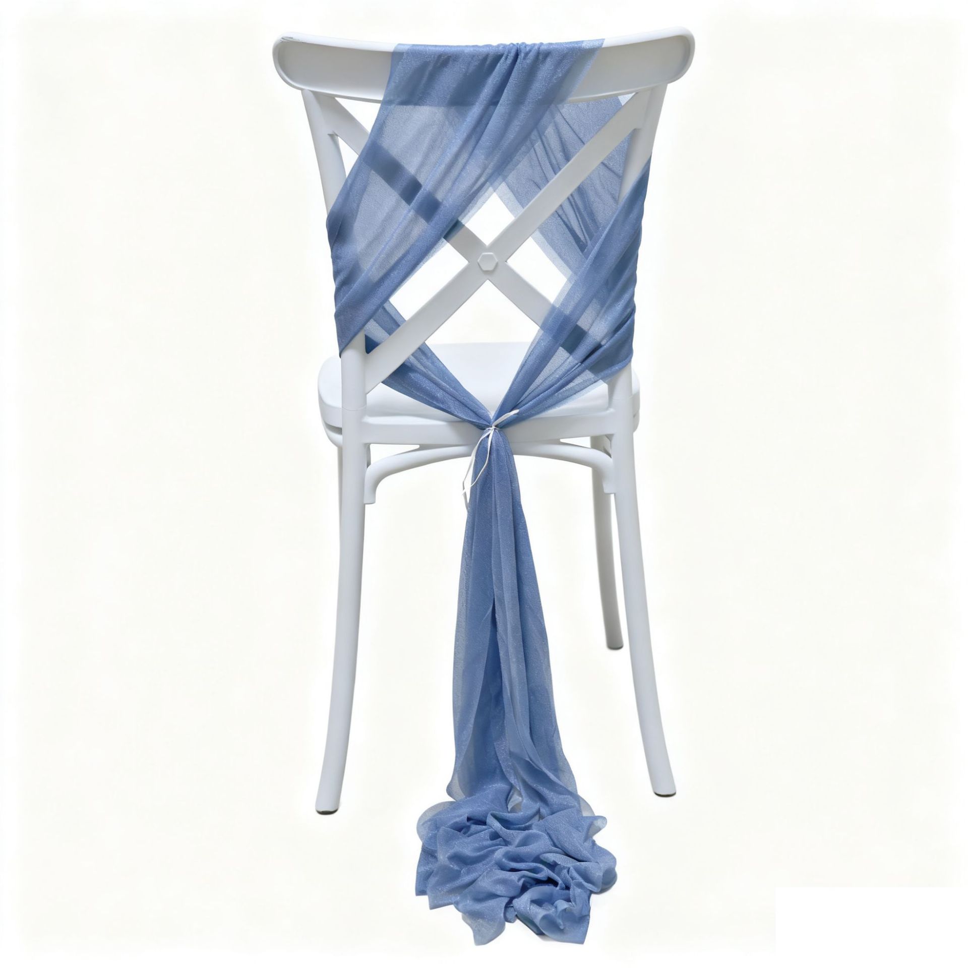 Sillas de belleza de tela cortina decoración de bodas de hotel cubierta de sillas de seda de bodas de chiffon correa