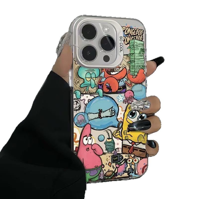 Cangrejo amarillo fuerte adecuado para Apple 16Promax funda para teléfono móvil, carcasa de gas, iPhone 15/14/13 Estilo europeo y americano 12