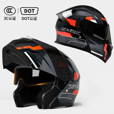 for Men and Women, Open-Face | Motosiklet kaskı (dəbilqə) - heihongchen-dot3c-certified-black-tea-mirror-high-definition-mirror-m54-56-head-circumference