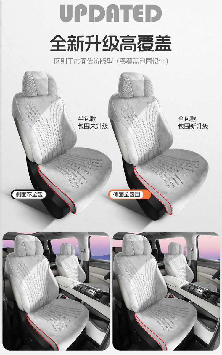 Seat Cushion for DENZA D9 2025 2026 Universal Four Seasons Breathable Suede Seat Cover