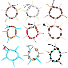 Wild Man Props Indian Primitive Person Necklace Bracelet Decoration Props Native American Role Play Stage Performance