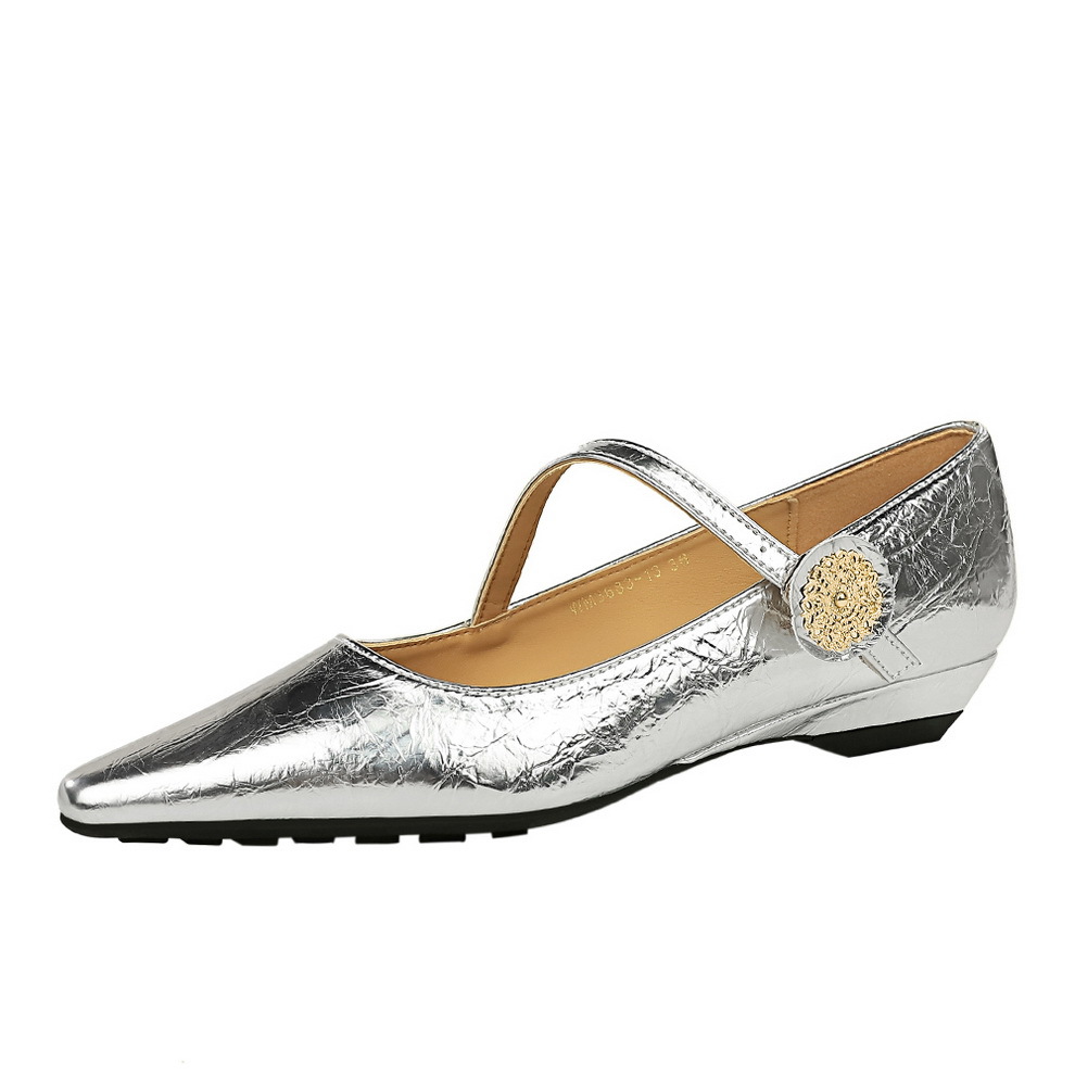 Vintage Pointed Toe Wedge Pumps, Elegant Low-heel Dress Shoes_voghion.com
