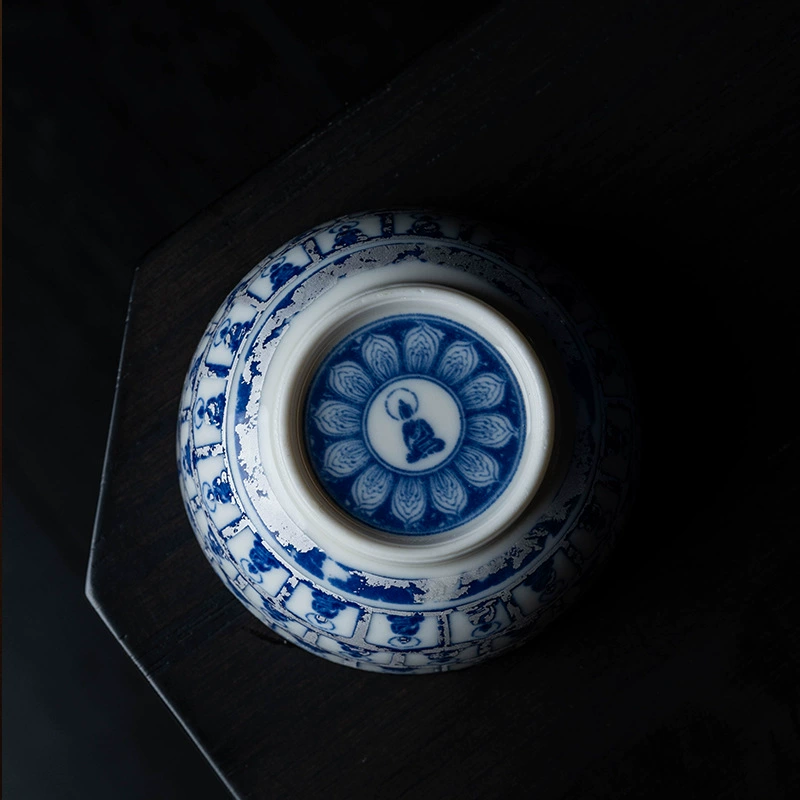 Ceramic tea set, blue and white tea cup, custom-made, Birthday gift