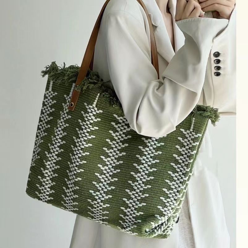 3418g Weight Polyester Lining Material Magnetic Buckle Closure Type Single Shoulder Strap Strap Type Underarm Bag Bags Type Casual, Daily, Shopping Occasion Canvas Material Geometric, Color Block Pattern All Seasons Season Women's Gender Vintage Style Style Medium Size Women's Medium Canvas Geometric Color Block Vintage Style Magnetic Buckle Underarm Bag