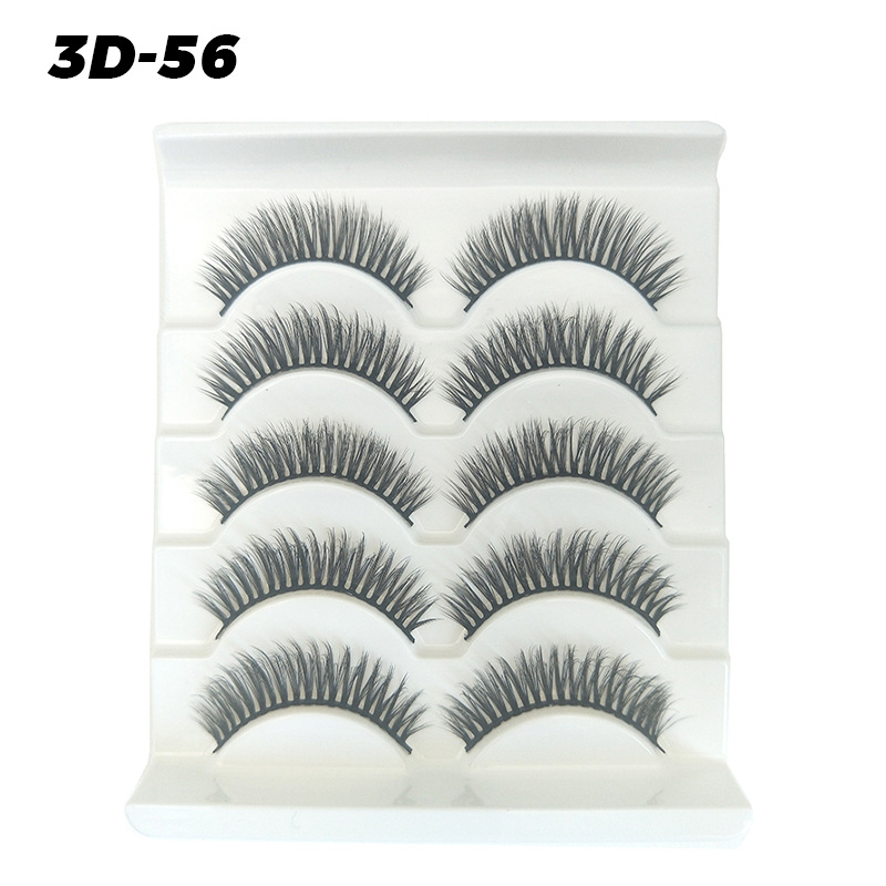 DINGSEN pestañas postizas de fábrica al por mayor 3D pestañas tridimensionales 5 pares Paquete de pestañas tres más de D-46 estilos