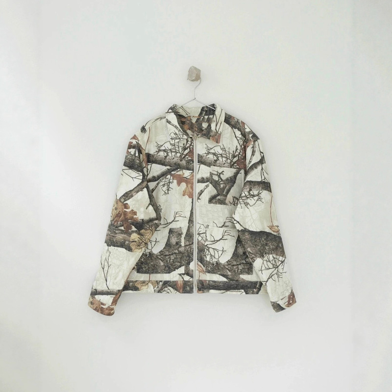 Cross-Border Supply Independent Men's and Women's Maple Leaf Branch Camouflage Denim Jacket Jacket Pants Casual Suit