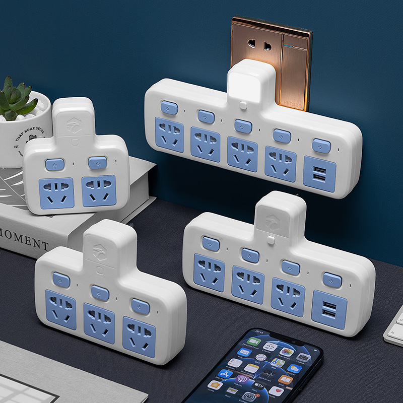 插座家用一转多孔无线排插 智能多开关转换插座usb多功能插板插排