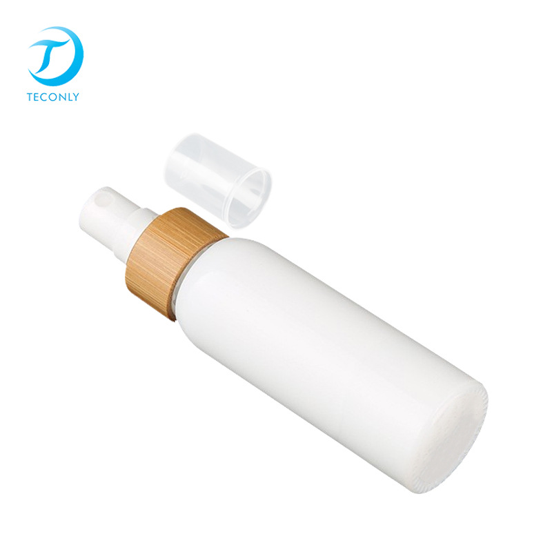 批发竹木盖喷雾喷头塑料瓶 爽肤水卸妆水分装瓶 100ml200ml精油瓶
