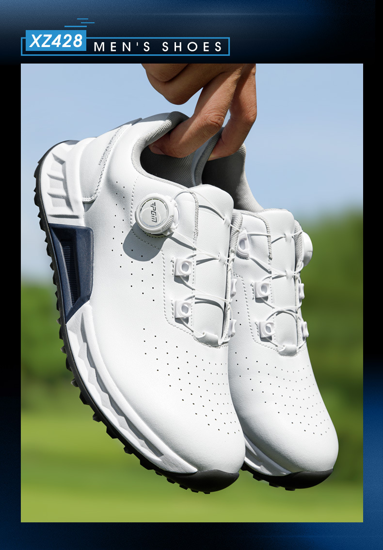 Giày Golf PGM Nam Đệm Phục Hồi Thoáng Khí Núm Dây — Màu trắng xanh [đệm đàn hồi/gai chống trượt được cấp bằng sáng chế/siêu thoáng khí] XZ428 chi tiết 10