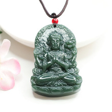 眷钰 天然和田玉吊坠塔青度母玉石挂件珠宝直播批发代发S2032628