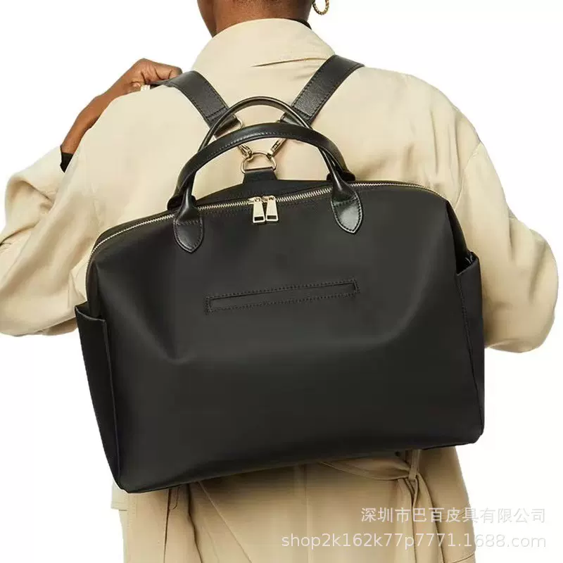 热销跨境皮革妈咪包手提袋双肩背包含六个内袋可折叠多用途手提包