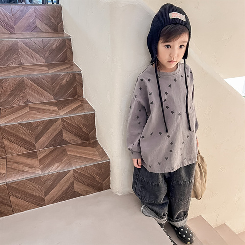 2024 spring new children's clothing children's Korean spring T-shirts long-sleeved bottoming shirts for boys and girls 122551