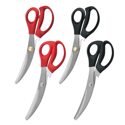 Factory wholesale stainless steel multifunctional barbecue scissors elbow non-slip small serrated Korean barbecue kitchen scissors