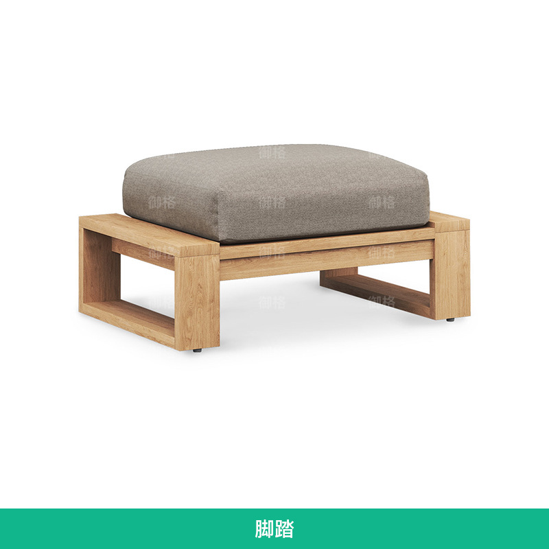 Sofá de exterior, madera maciza, patio, jardín, hotel, villa, ocio al aire libre, teca anticorrosión, muebles impermeables y resistentes al sol para exteriores. image 9