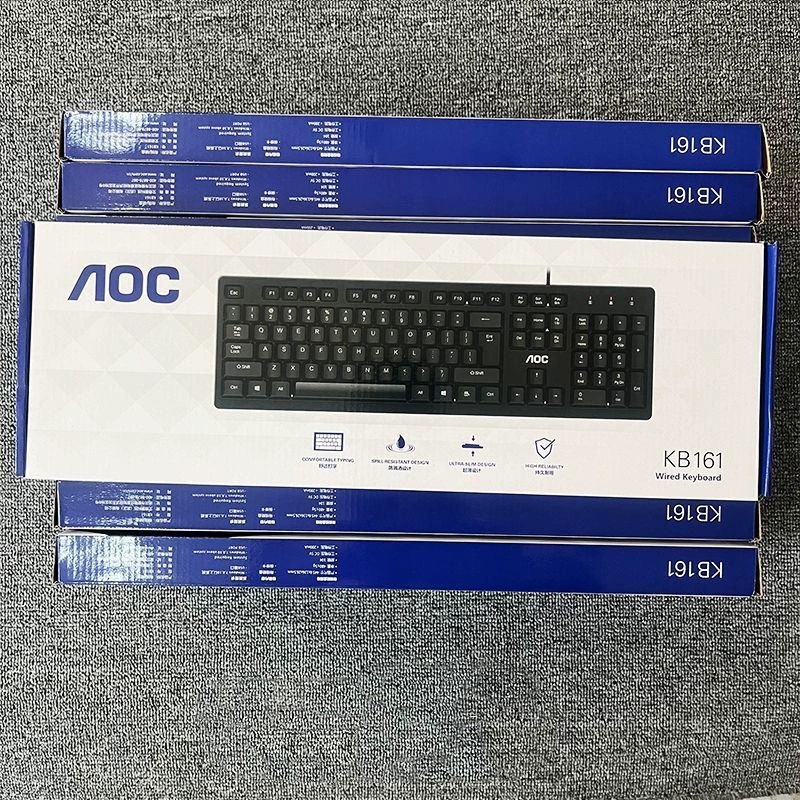 Проводная клавиатура AOC TPV KB161, USB, для офиса и дома, для ноутбука и стационарного компьютера