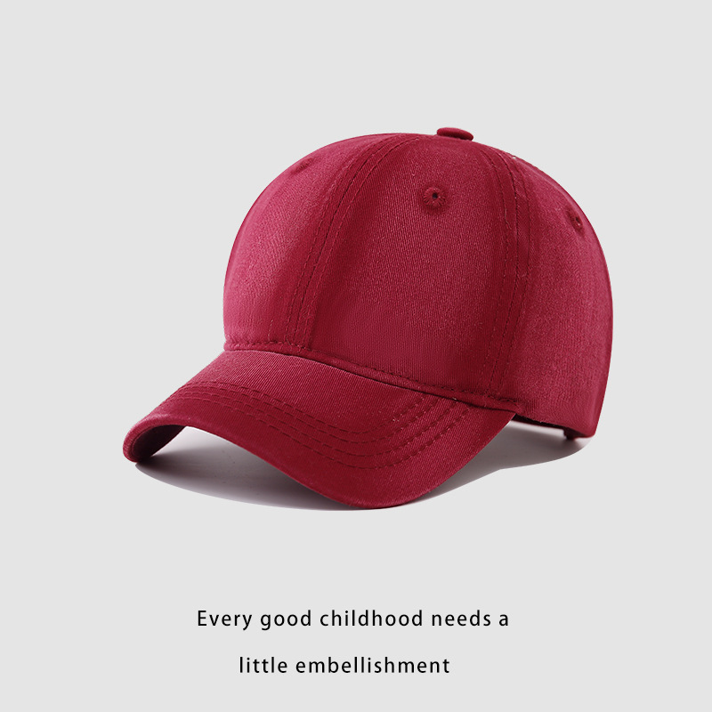 Sombreras de boca de pato de cabeza grande para niños y niñas de verano muestran la cara pequeña delgada blando sombrero de béisbol profundo transpirable sombrero profundo