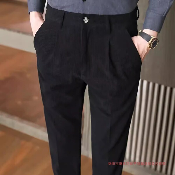 Demi-season corduroy trend retro casual trousers English style