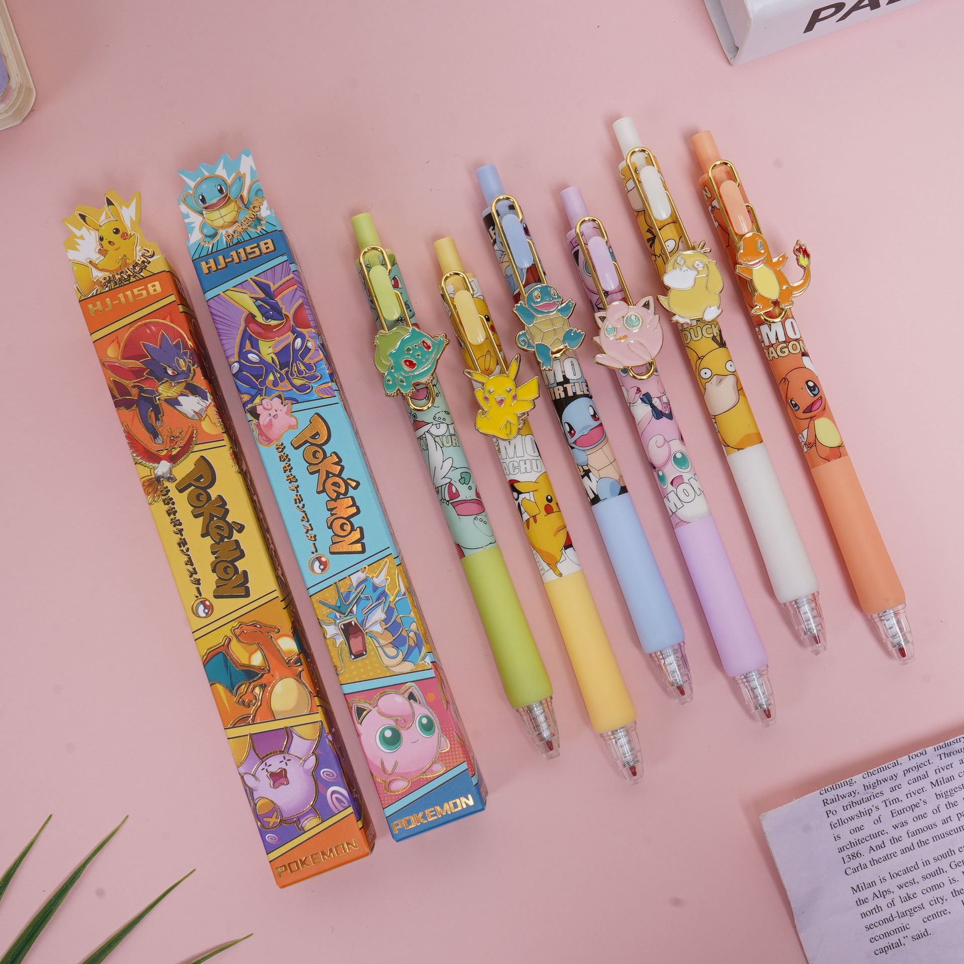 Nuevo HJ - 1158 Pikachu caja ciega lápiz animado de alto valor facial Elf Pokémon aleación parche lápiz neutro