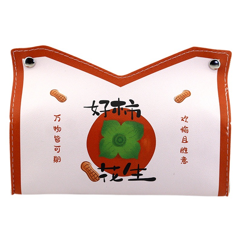 Nueva caja de dibujo de papel de viento de marea nacional, sala de estar para el hogar, almacenamiento de escritorio, caja de dibujo de cuero para automóvil, caja de pañuelos de cuero al por mayor