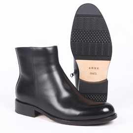 男鞋皮底将毛皮鞋金猴小牛皮高帮加毛皮鞋内侧拉链冬季棉皮靴男靴