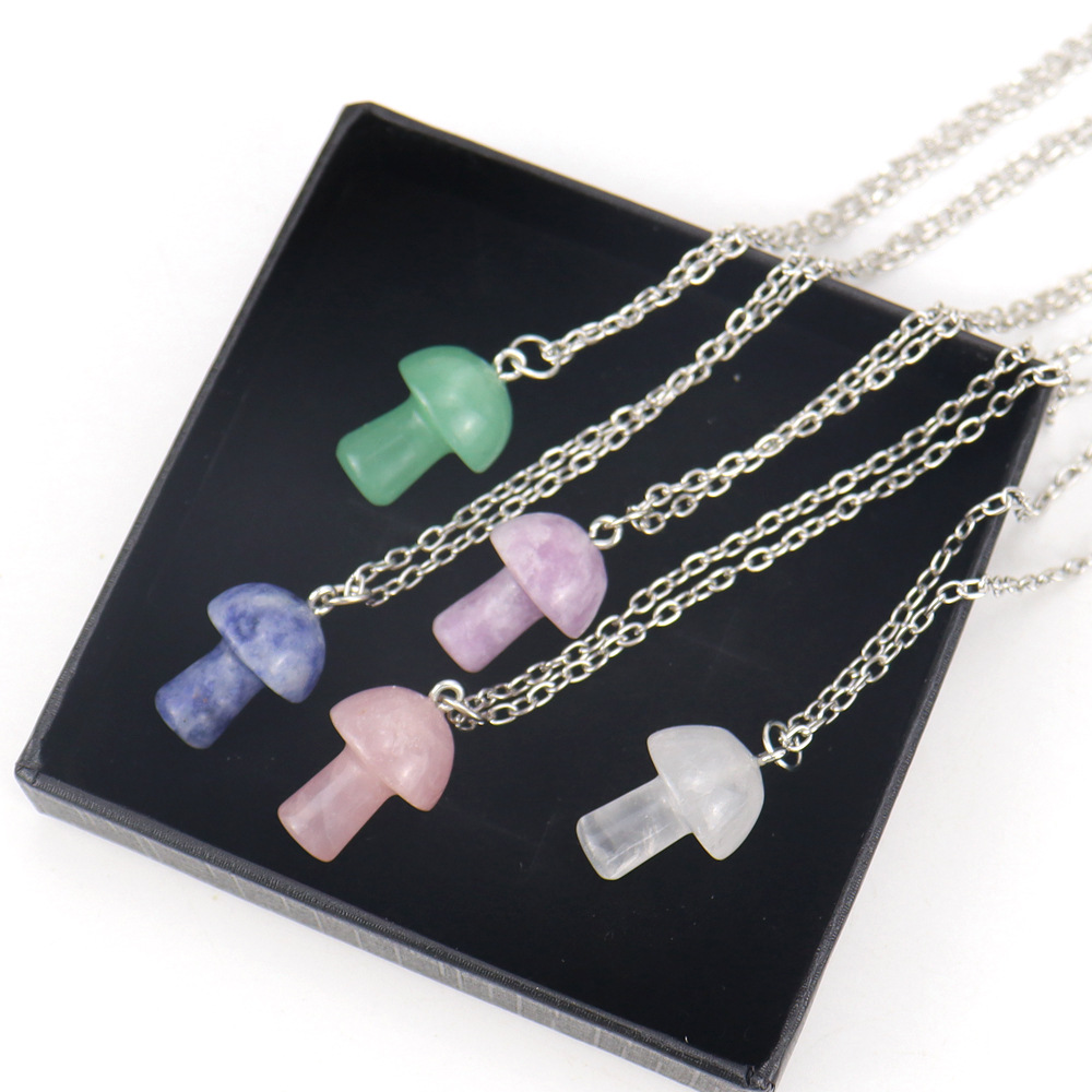 Simple Style Mushroom Crystal Handmade Pendant Necklace 1 Piece