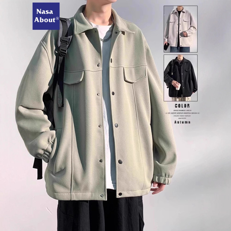 Nasa American-Style Jacket Workwear Versatile 2025 New Spring and Autumn Loose Coat Trendy Brand Turn-Down Collar College Style Top