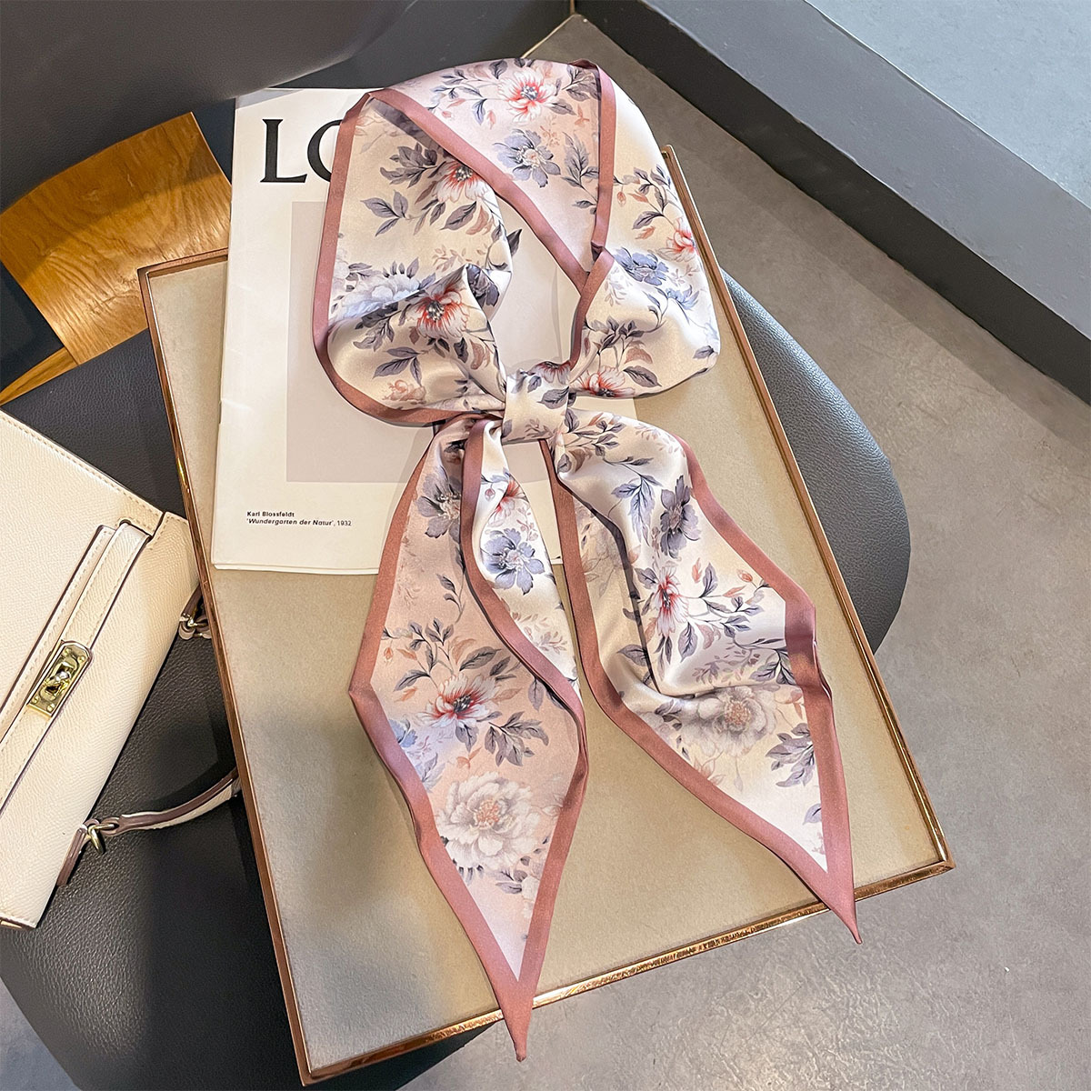 Summer fashionable double-sided silk elegant neckerchief