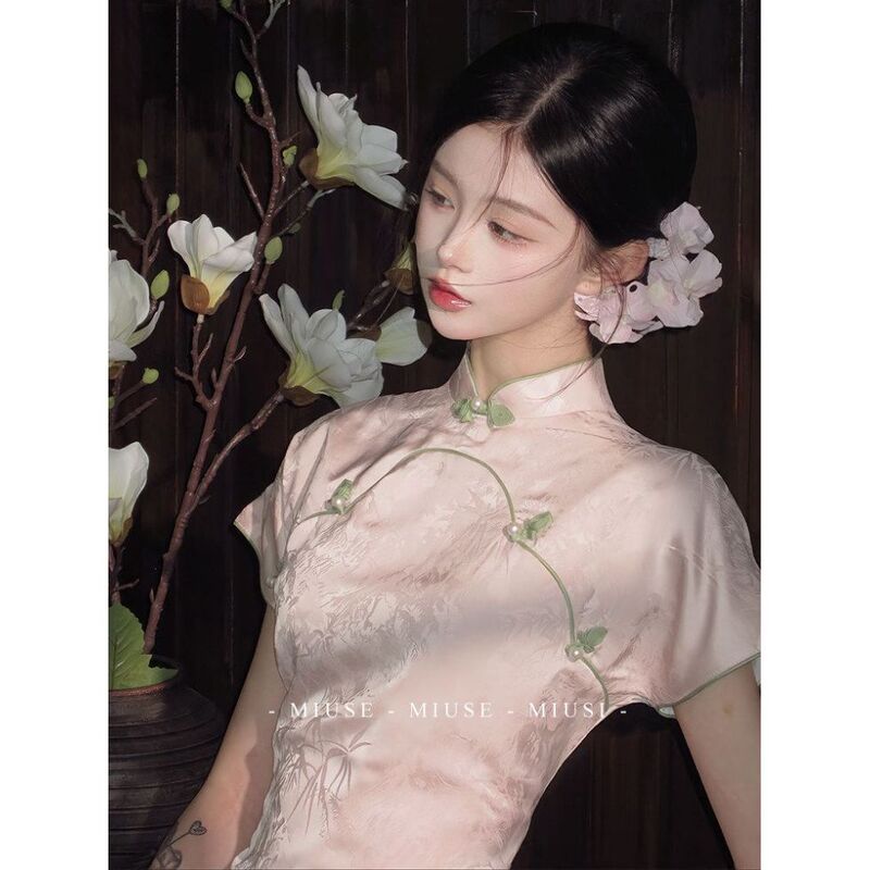 New Chinese-Style Dress for Women, High-End Elegant Ladylike Stand-Collar Jacquard Improved Cheongsam Dress, Stylish Long Dress, Slim-Fit Bodycon Dress New Chinese-Style Dress for Women, High-End Elegant Ladylike Stand-Collar Jacquard Improved Cheongsam Dress, Stylish Long Dress, Slim-Fit Bodycon Dress