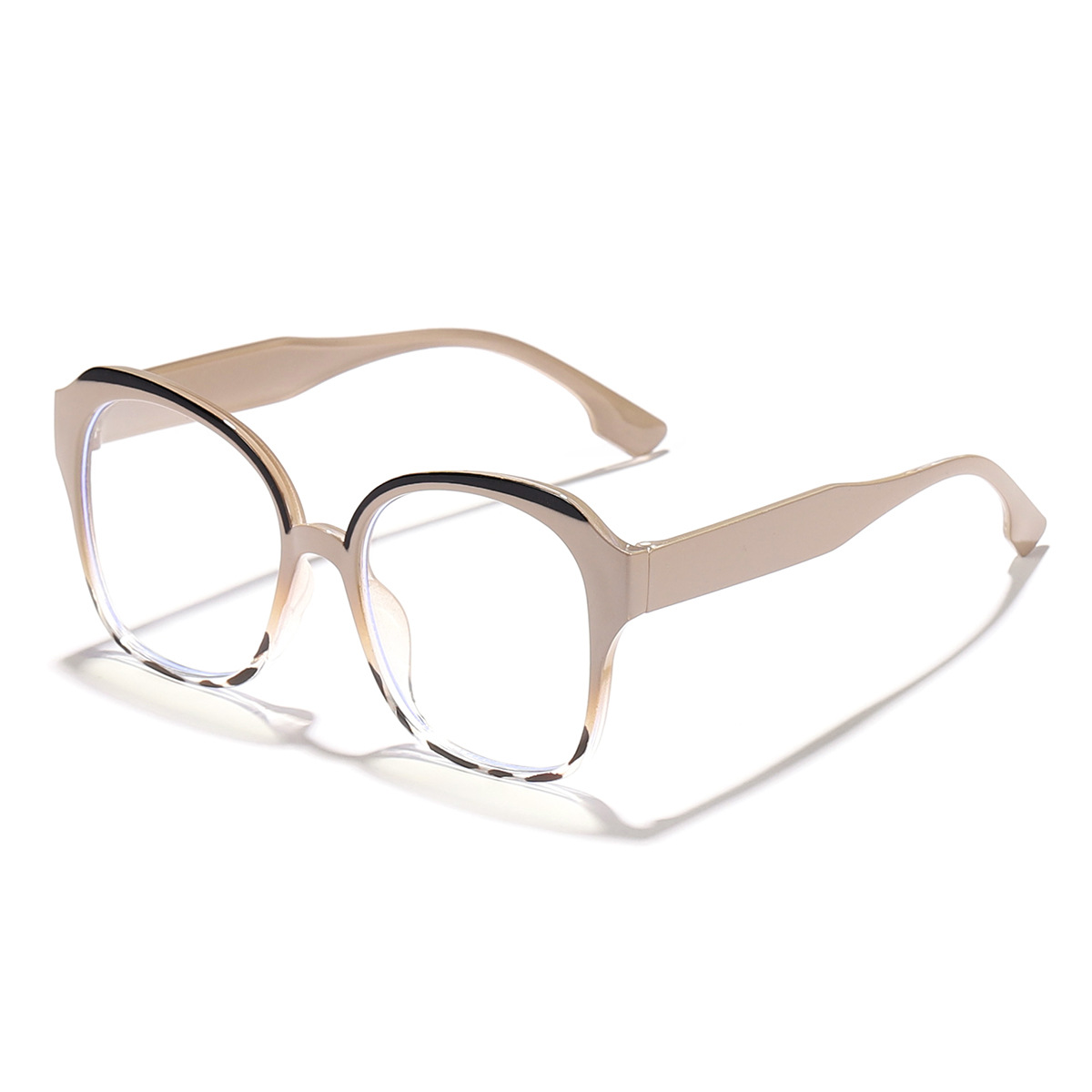 Nuevo estilo al por mayor marco grande cuadrado anti-azul marco de gafas de mujer color de empalme celebridades de Internet europeas y americanas moda con espejo plano