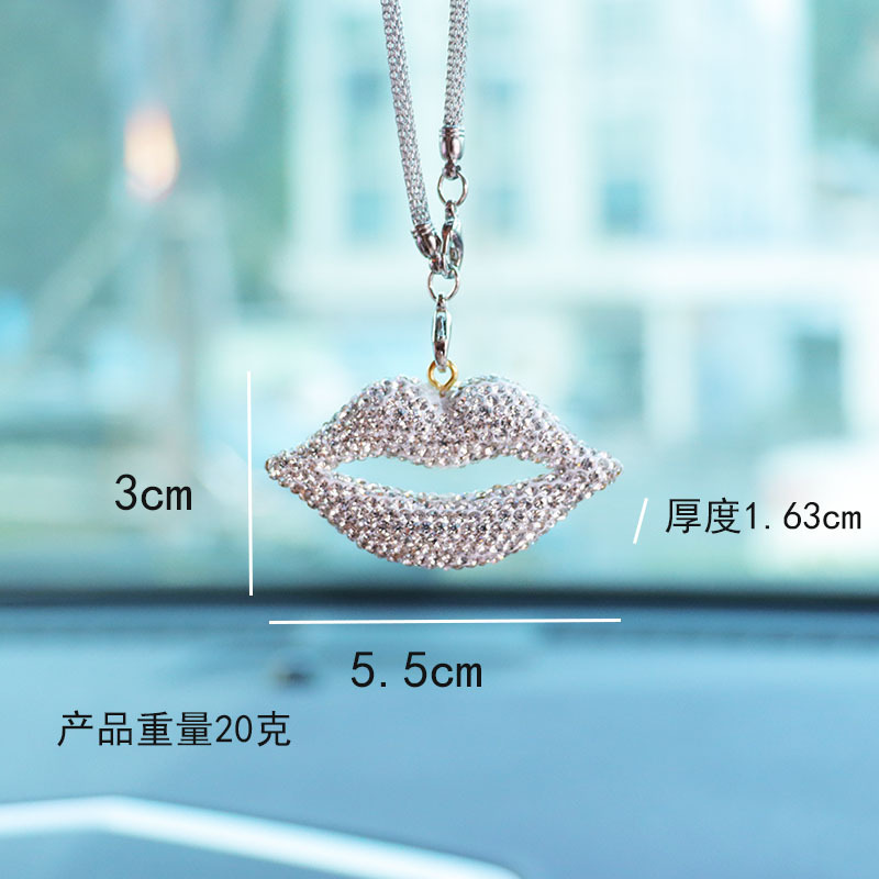 Letter bow clay car interior accessories pendant ladies rhinestone car rearview mirror pendant pendant