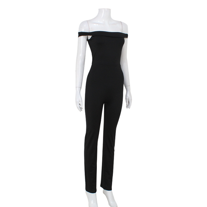 Off Shoulder Corset Tight Fitting Cinched Sexy One Piece Trousers Jumpsuit Women Clothing