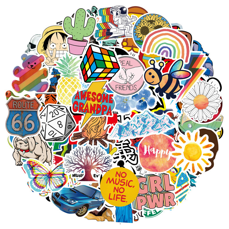 Sticker Pack City Style Graffiti — PVC Printed, 100 Unique Patterns, Assorted A–J Sets