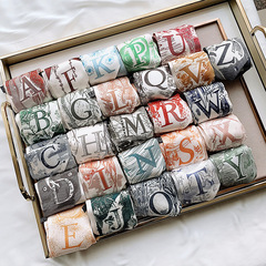 26-letter silk scarf headband for women in summer, super beautiful and elegant, Korean decorative scarf tied to bag streamer for women wholesale