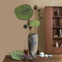 莲蓬荷花干花花束客厅摆设高级感真花天然风干荷叶新中式禅意插花