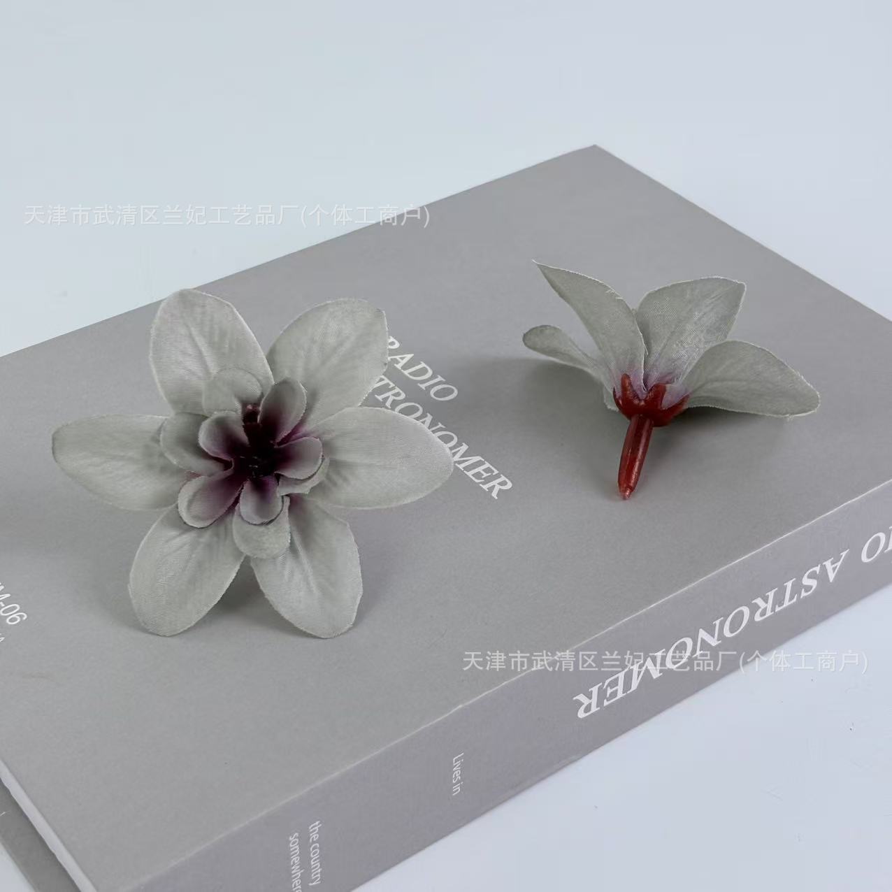 Orquídea de simulación cabeza de comida plato flor de corona de novia flor de pecho flor de muñeca hacer caja de regalo flor de ópera flor de pinza